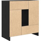  Komoda s predali in vrati, črna hrast, 70,5x34x74,5 cm | Shoptok.si