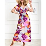 Resti Purple women's long dress with floral print - Clothing | Shoptok.si