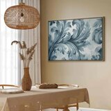  Slika - Stone Baroque Ornaments in Light Shades of Gray-Blue 90x60 U prirodnom drvenom okviru | shoptok.hr