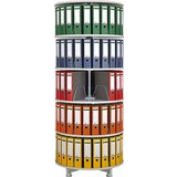  Vrtljivo stojalo za shranjevanje fasciklov, Ø nivojev 800 mm, 3 nivoji, svetlo siva | Shoptok.si
