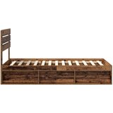  Okvir za krevet s uzglavljem Staro drvo 100 x 200 cm | shoptok.hr