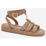 Boto Women's Platform Sandals With Golden Detail Khaki Kartia | Shoptok.si