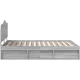  Konstrukcija postelje z vzglavjem Siva Sonoma 140 x 190 cm, (5000102577) | Shoptok.si
