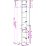 vidaXL uski ormar staro drvo 30x42.5x225 cm inženjersko drvo | shoptok.hr