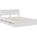  Konstrukcija postelje Bela 160 x 200 cm Masivno borovo les, (5000103318) | Shoptok.si