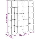  Modularni ormarić s 14 pretinaca crno-bijeli 37x146x180,5 cm | Eponuda.com