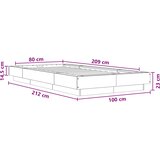  Okvir kreveta za pod Betonska siva 80 x 210 cm | shoptok.hr