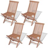 The Living Store Zložljivi vrtni stoli 4 kosi trdna tikovina - Zložljiv Stol, (21475036) | Shoptok.si