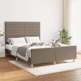  Posteljni okvir z vzglavjem taupe 140x190 cm blago, (20904119) Cene
