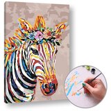 Artmie slikanje po brojevima zebra sa cvećem level medium - 60x40 cm Cene