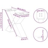  Noge za klubsko mizico v obliki črke X 2 kosa antracitne 60 x (30-31) cm jeklo, (22123822) | Shoptok.si