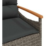  Vrtna klupa s jastucima 116 x 62,5 x 74 cm siva od poliratana | shoptok.hr