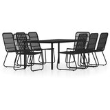  9-dijelni vrtni blagovaonski set crni | shoptok.hr