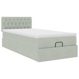  Okvir kreveta s madraca svijetlosivi 90x200cm baršunasti | shoptok.hr