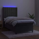  Box spring postelja z vzmetnico LED temno siva 100x200 cm žamet, (20789616) | Shoptok.si