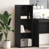 vidaXL Knjižna omara Črni hrast 40 x 30 x 114 cm Konstruiran les Cene