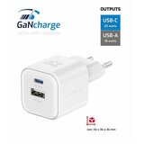 Swissten punjač GaN 20 W, 1x USB-C + 1x USB-A, bijeli Cijene