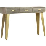  Konzolna mizica siva trden mangov les z medenino 110x35x76 cm | Shoptok.si