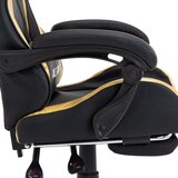  Igraća stolica od umjetne kože s osloncem za noge zlatno-crna | shoptok.hr