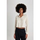 Defacto Regular Fit Long Sleeve Crop Shirt Cene