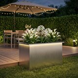  Vrtna posuda za sadnju s LED svjetlom Srebrna 50 x 80 x 48 cm | shoptok.hr