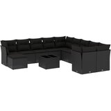  12-dijelni set vrtnih sofa od poliratana s jastucima crni | shoptok.hr