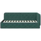  Kutni okvir kreveta Tamnozelena 100 x 200 cm Baršun | shoptok.hr