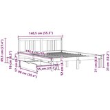 vidaXL Okvir kreveta bez madraca 135 x 190 cm od masivne borovine | shoptok.hr