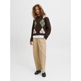 JJXX Pulover 'JXHARVI' temno rjava / meta / karminsko rdeča / bela | Shoptok.si