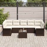  Vrtna garnitura - 9-dijelni set vrtnih sofa s jastucima smeđi poli ratan | shoptok.hr