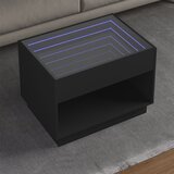 vidaXL Klubska mizica z neskončnimi LED črna 70x50x50 cm Cene