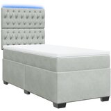  Box spring krevet s madracem svjetlosivi 90x190 cm baršunasti | shoptok.hr