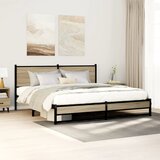 Maison Chic Kovinski Posteljni okvir - Dvoposteljna postelja - Zakonska postelja brez vzmetnice sonoma hrast 180x200 cm, (21694317) | Shoptok.si