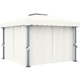  Sjenica sa zastorom 3 x 3 m krem bijela aluminijska | shoptok.hr