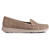 Shelvt Women's openwork moccasins beige | Shoptok.si