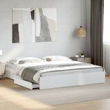 Maison Chic Posteljni okvir - Dvoposteljna postelja - Zakonska postelja s predali bel 180x200 cm inženirski les, (21694732) | Shoptok.si