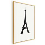  Plakat - Eiffel Tower Simple Black-and-White Graphic 21x30 Zlatni okvir | shoptok.hr