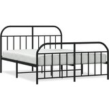 Maison Chic Kovinski Posteljni okvir - Dvoposteljna postelja - Zakonska postelja brez vzmetnice s podnožjem 180x200 cm, (21694911) | Shoptok.si