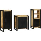  Set namještaja za kupaonicu 3 pcs Smeđa Čvrsto drvo manga | shoptok.hr
