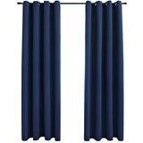 Furnova Zatemnitvene zavese s kovinskimi obročki 2 kosa modre 140x225cm, (21918517) | Shoptok.si