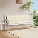  Jastuk za vrtnu klupu krem bijeli 180x(50+50)x7 cm od tkanine | shoptok.hr