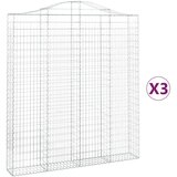  Lučne gabionske košare 3 kom 200x30x220/240cm pocinčano željezo | shoptok.hr