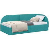  Kutni okvir kreveta s uzglavljem Tirkizna 90 cm x 190 cm Baršun | shoptok.hr