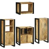 vidaXL Set namještaja za kupaonicu Zidne 4 pcs Smeđa Čvrsto drvo manga | shoptok.hr