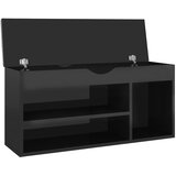  Klupa za cipele s jastukom sjajna crna 104 x 30 x 49 cm drvena | shoptok.hr