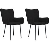 Maison Chic Jedilni stoli - Vzorci stoli 2 kosa črn žamet A226, (22032890) Cene