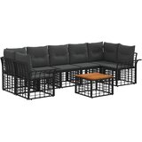  Set vanjskih sofa 8 kom. Crna i tamno siva poliratan | shoptok.hr