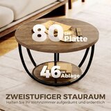  Klub stolić s 2 razine stol za dnevni boravak 80 x 80 x 43 8 cm smeđa/crna | shoptok.hr