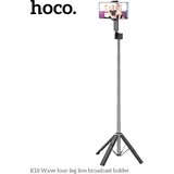 hoco. Selfie Stick Wave (K18) s bežičnim Bluetooth daljinskim upravljačem i 4 noge- 97 cm - crni | shoptok.hr