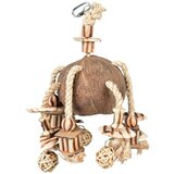 Duvo Igračka za ptice Coconut Jungle hanger with wooden blocks/willow balls, 35x20x15cm Cene